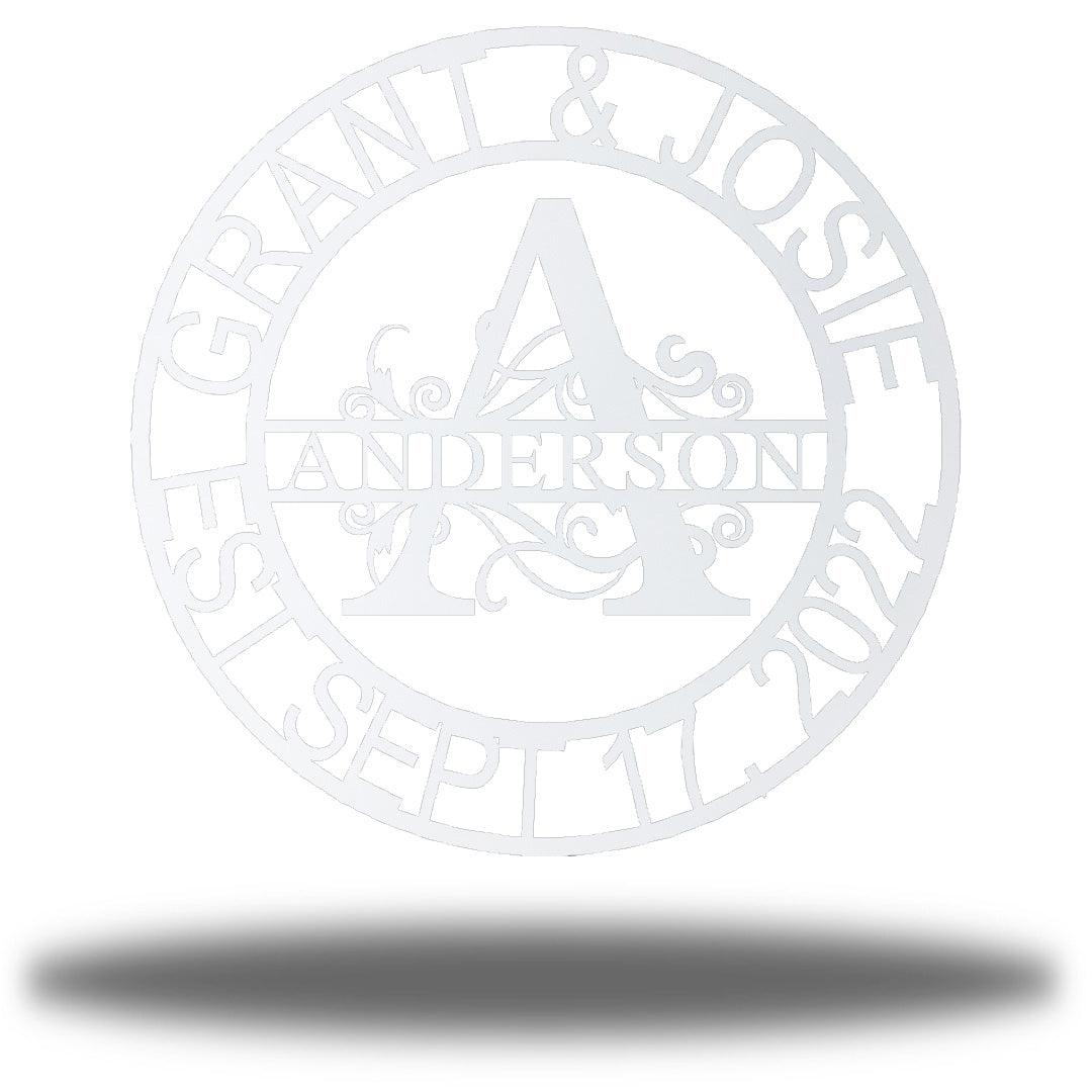 Riverside Designs-Split Letter Circle Monogram-Metal Wall Art Décor