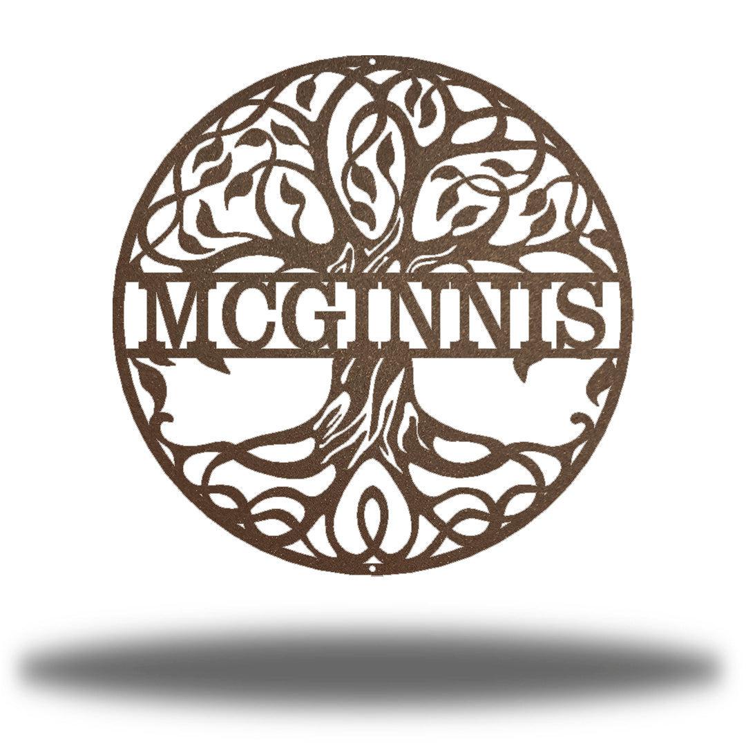 Riverside Designs-Split Tree of Life Monogram-Metal Wall Art Décor