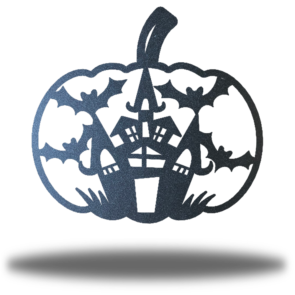 Riverside Designs-Spooky House Pumpkin-Metal Wall Art Décor