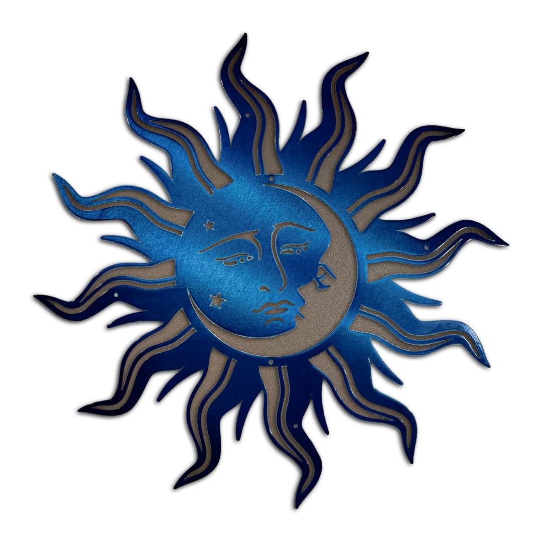 Riverside Designs-Premium Sun Moon Face-Metal Wall Art Décor