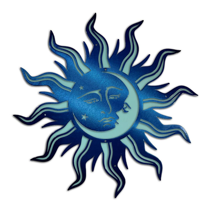Riverside Designs-Premium Sun Moon Face-Metal Wall Art Décor