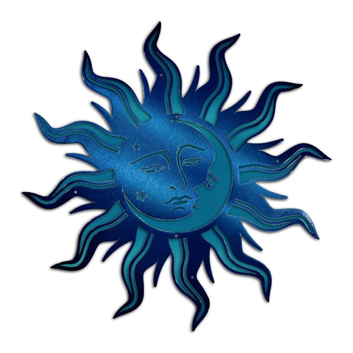 Riverside Designs-Premium Sun Moon Face-Metal Wall Art Décor