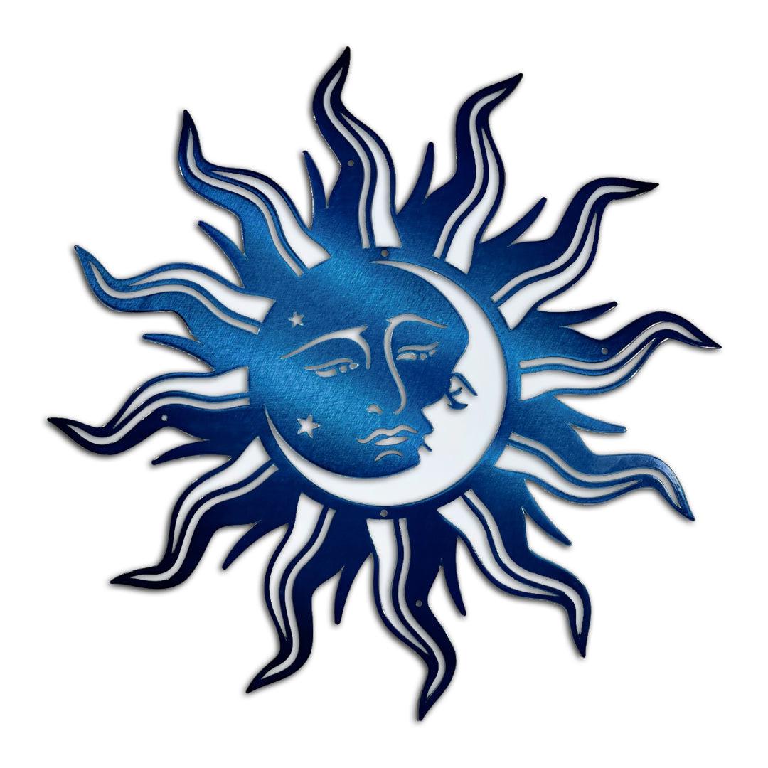 Riverside Designs-Premium Sun Moon Face-Metal Wall Art Décor