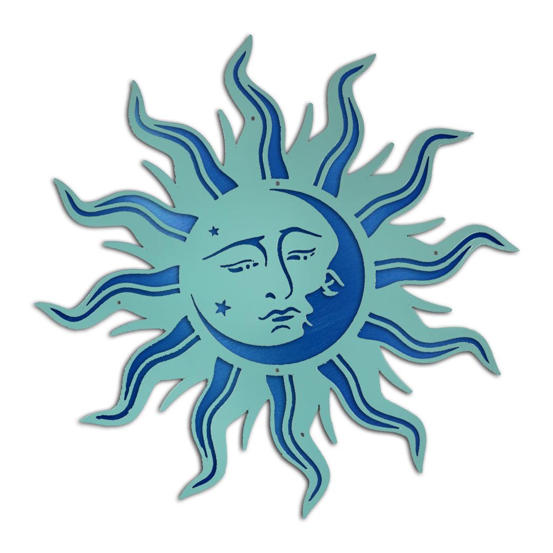 Riverside Designs-Premium Sun Moon Face-Metal Wall Art Décor