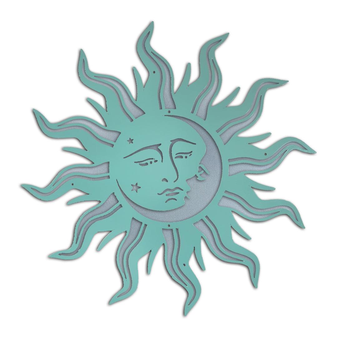 Riverside Designs-Premium Sun Moon Face-Metal Wall Art Décor