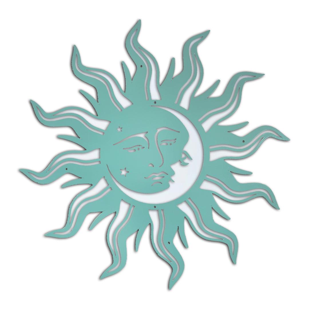 Riverside Designs-Premium Sun Moon Face-Metal Wall Art Décor
