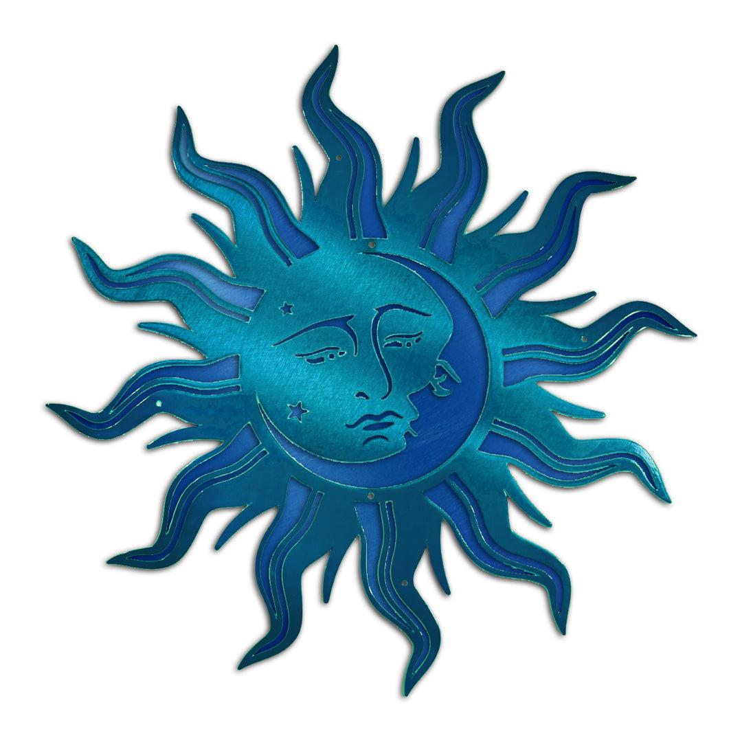 Riverside Designs-Premium Sun Moon Face-Metal Wall Art Décor