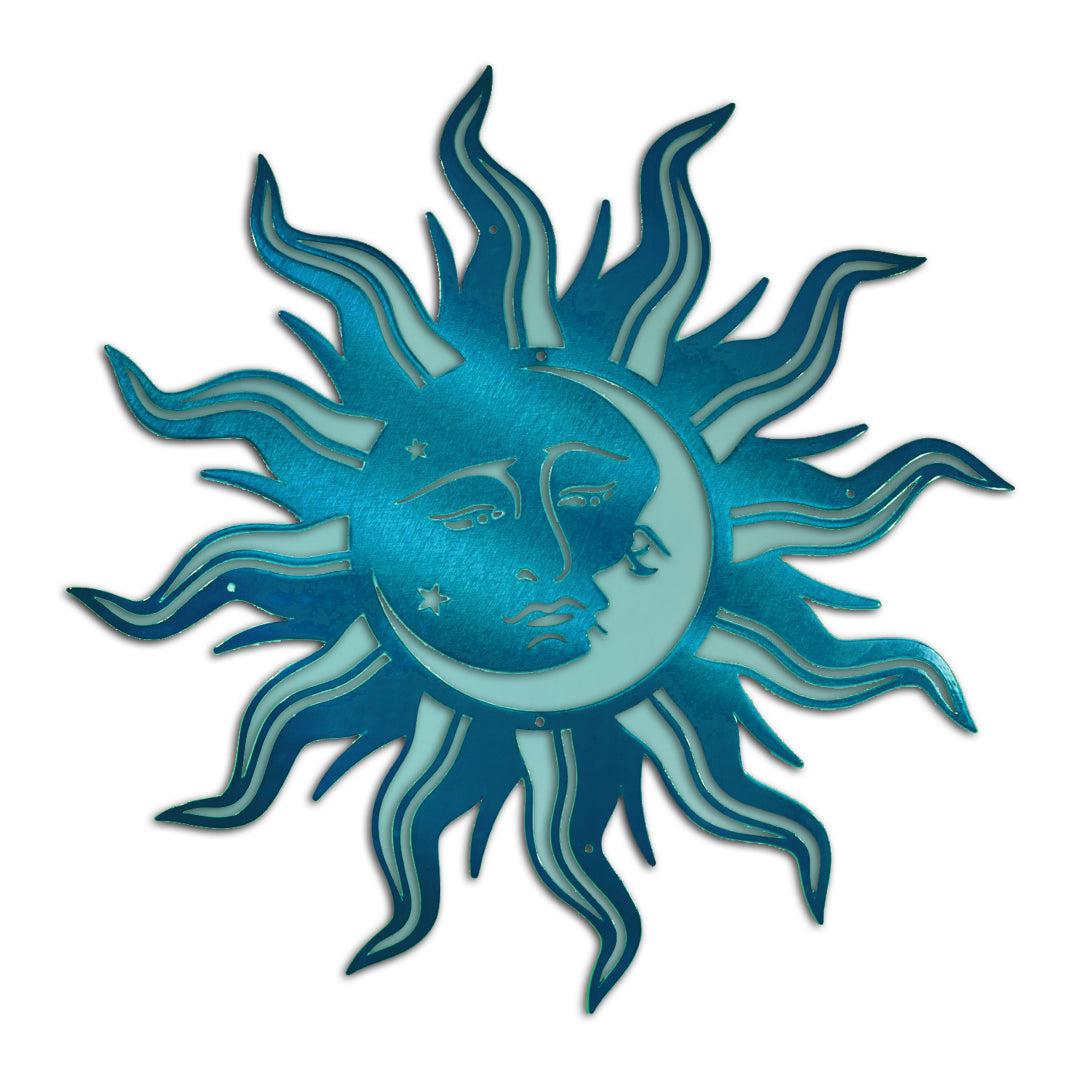 Riverside Designs-Premium Sun Moon Face-Metal Wall Art Décor