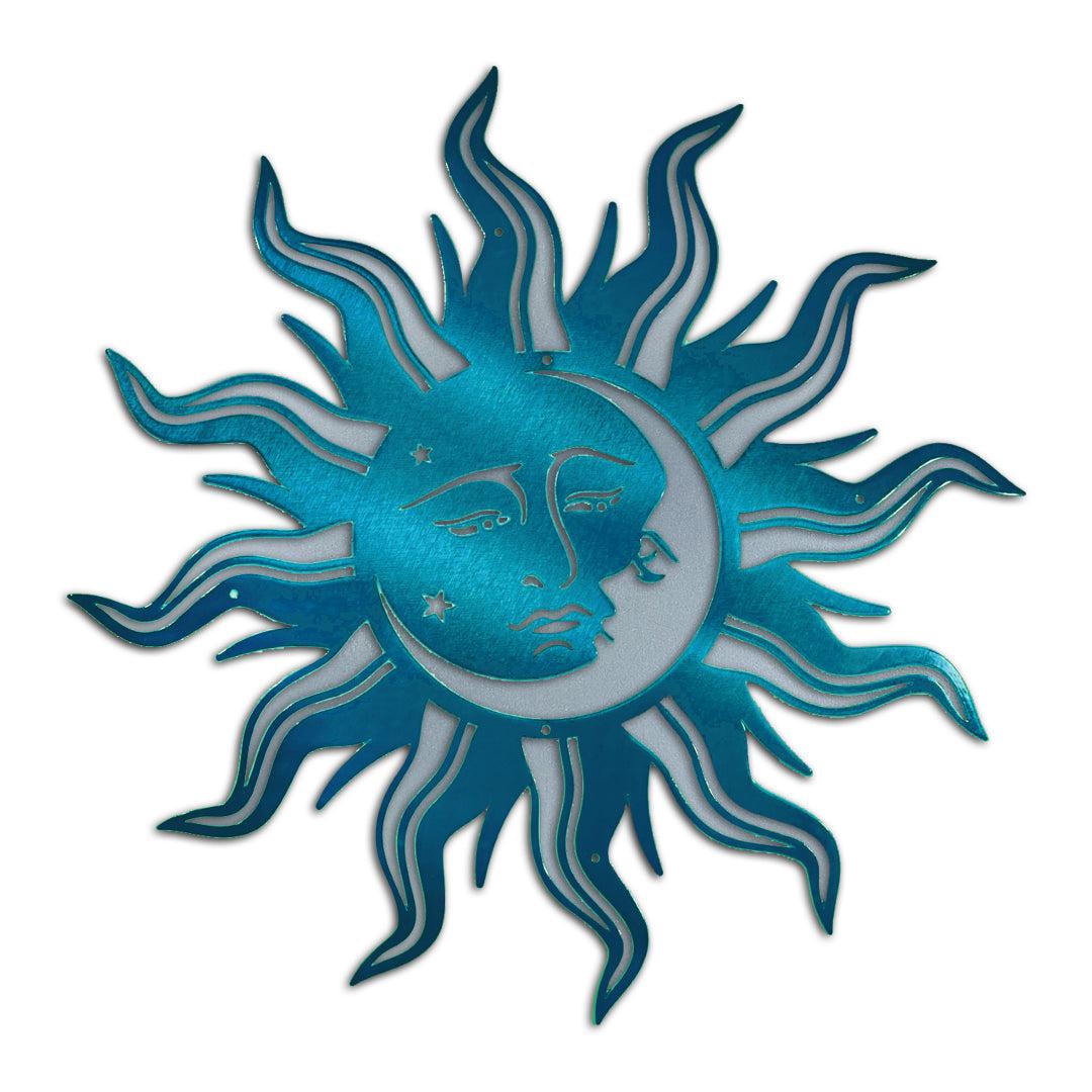 Riverside Designs-Premium Sun Moon Face-Metal Wall Art Décor