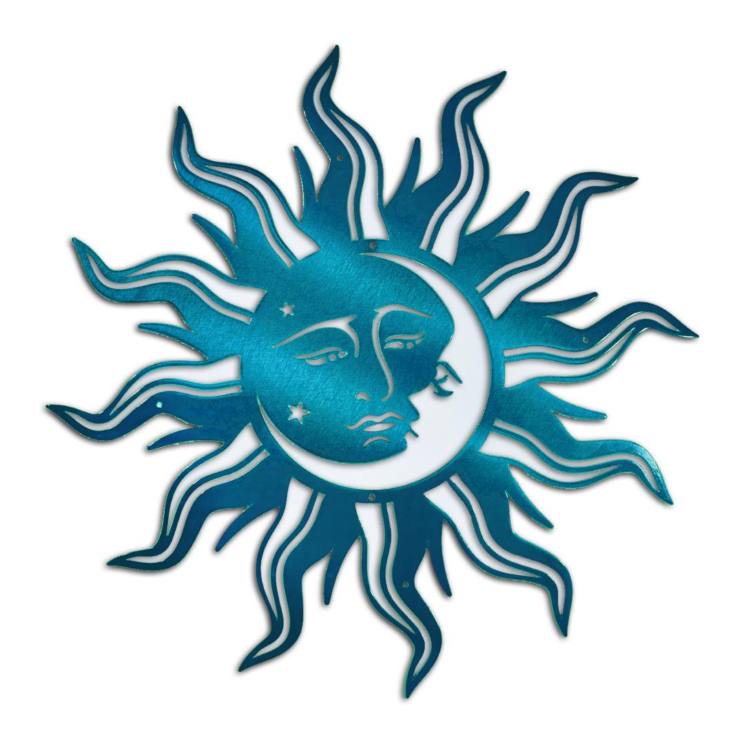Riverside Designs-Premium Sun Moon Face-Metal Wall Art Décor