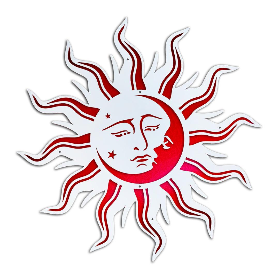 Riverside Designs-Premium Sun Moon Face-Metal Wall Art Décor