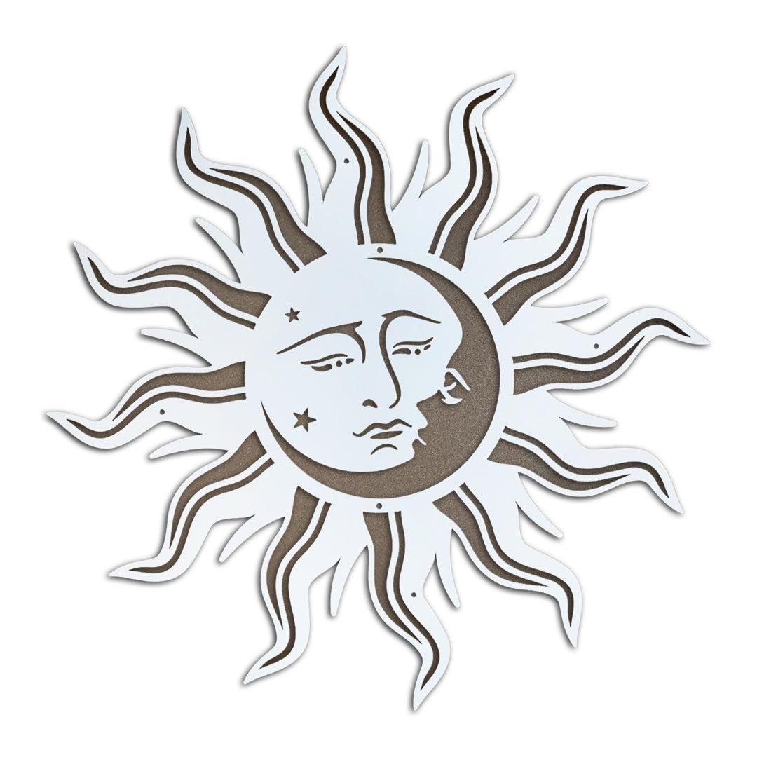 Riverside Designs-Premium Sun Moon Face-Metal Wall Art Décor