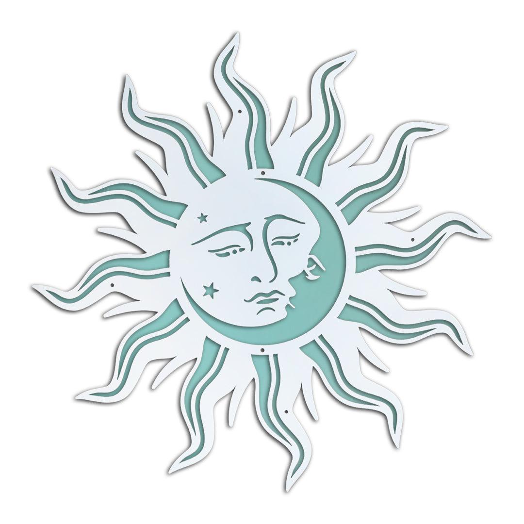 Riverside Designs-Premium Sun Moon Face-Metal Wall Art Décor
