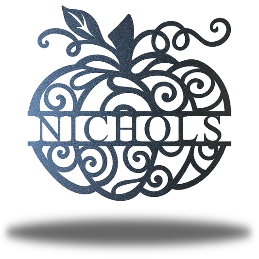 Riverside Designs-Swirl Pumpkin Monogram-Metal Wall Art Décor