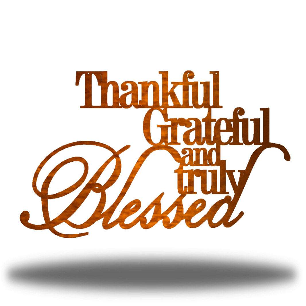 Riverside Designs-Thankful, Grateful & Truly Blessed (CLEARANCE)-Metal Wall Art Décor
