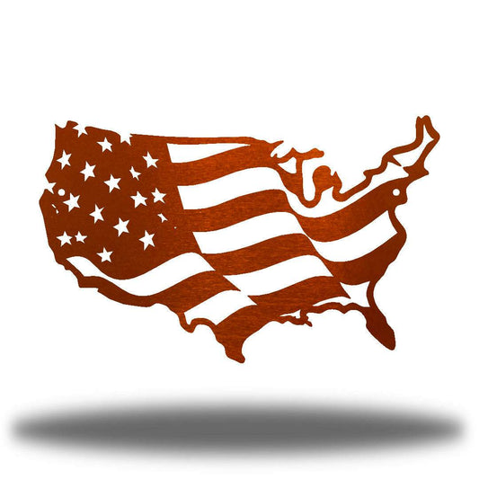 Riverside Designs-USA Wavy Flag-Metal Wall Art Décor