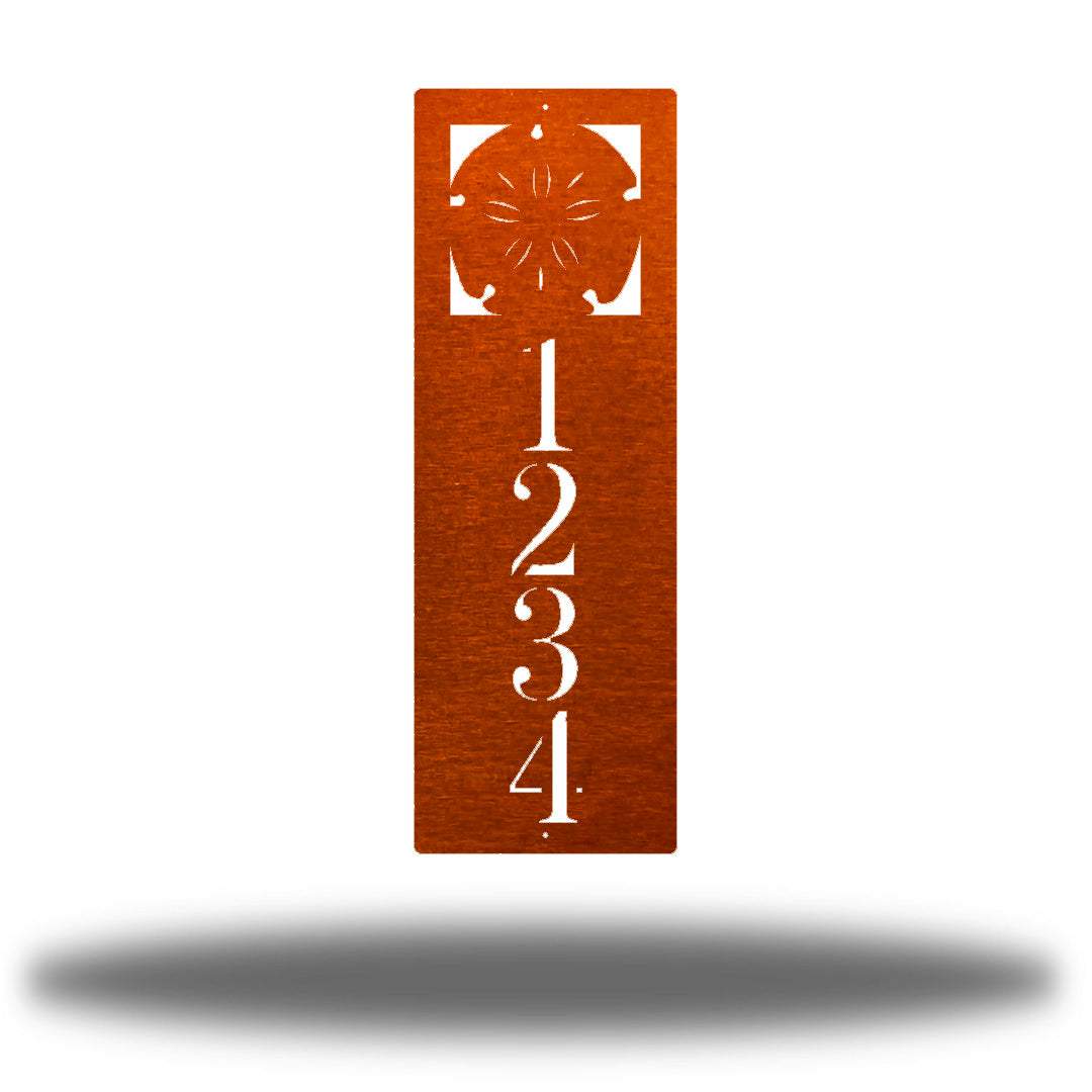 Riverside Designs-Vertical Sand Dollar Address Sign-Metal Wall Art Décor