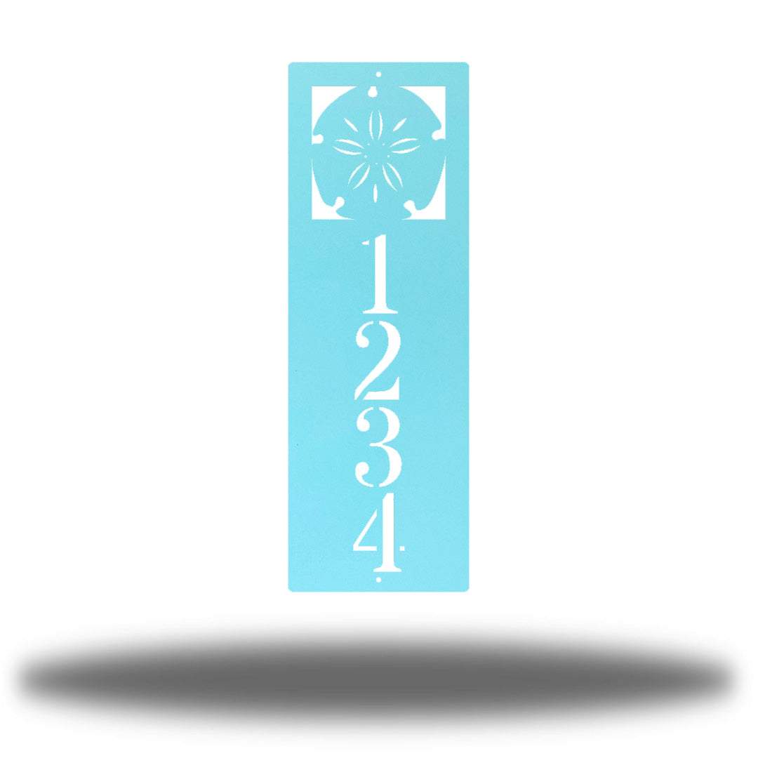 Riverside Designs-Vertical Sand Dollar Address Sign-Metal Wall Art Décor