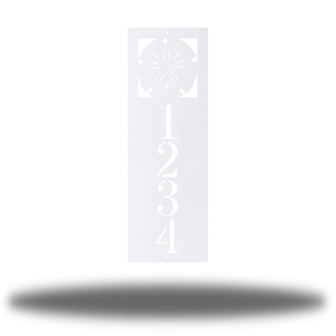 Riverside Designs-Vertical Sand Dollar Address Sign-Metal Wall Art Décor