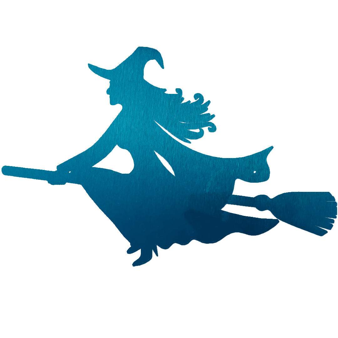 Riverside Designs-Witch On A Broom-Metal Wall Art Décor