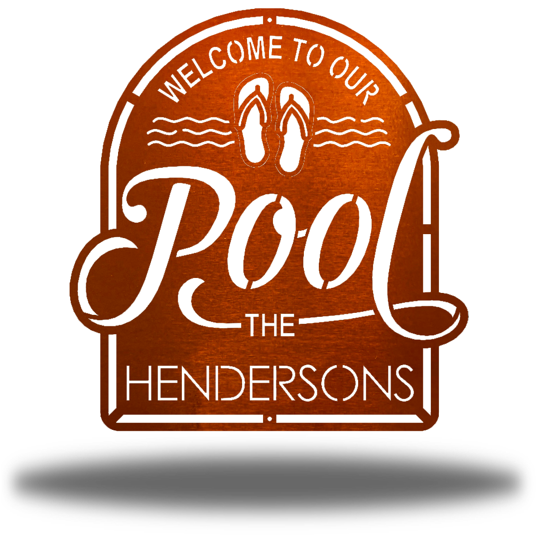 Riverside Designs-Welcome to Our Pool Monogram-Metal Wall Art Décor