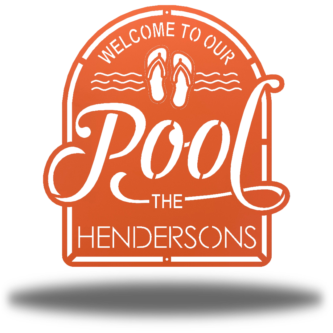 Riverside Designs-Welcome to Our Pool Monogram-Metal Wall Art Décor