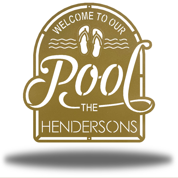 Riverside Designs-Welcome to Our Pool Monogram-Metal Wall Art Décor