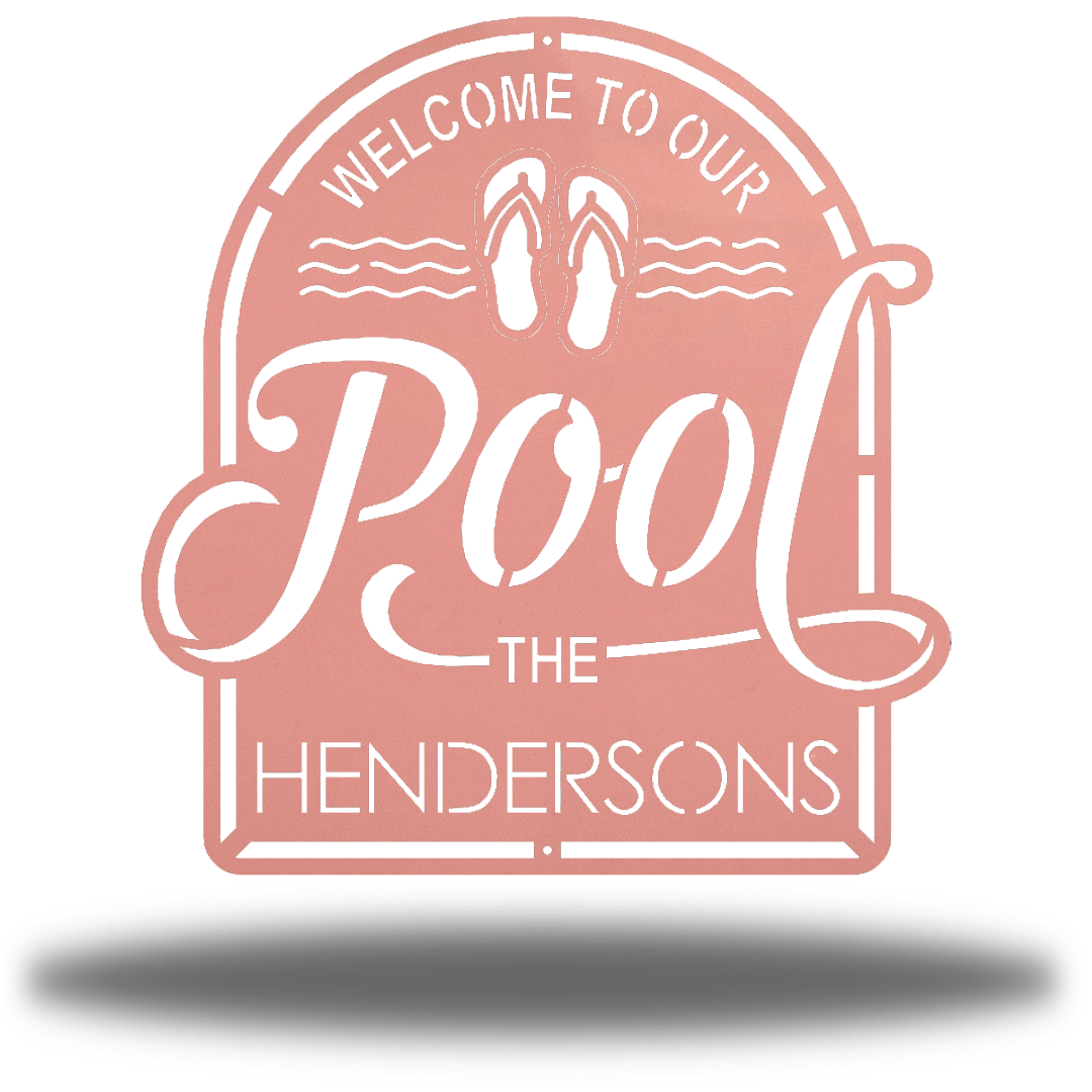 Riverside Designs-Welcome to Our Pool Monogram-Metal Wall Art Décor