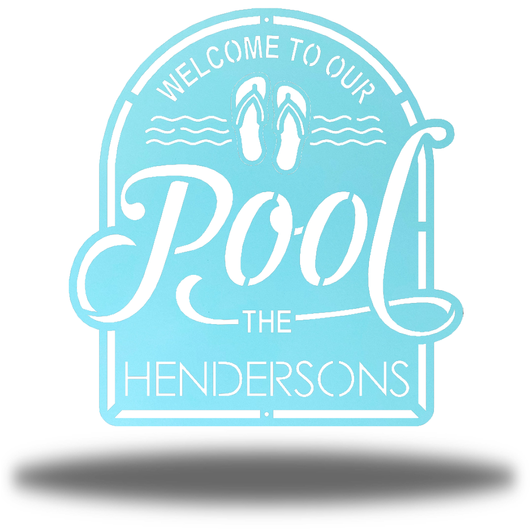 Riverside Designs-Welcome to Our Pool Monogram-Metal Wall Art Décor