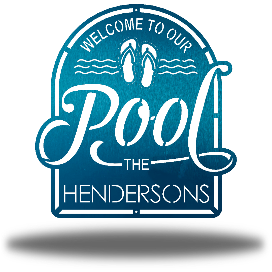 Riverside Designs-Welcome to Our Pool Monogram-Metal Wall Art Décor