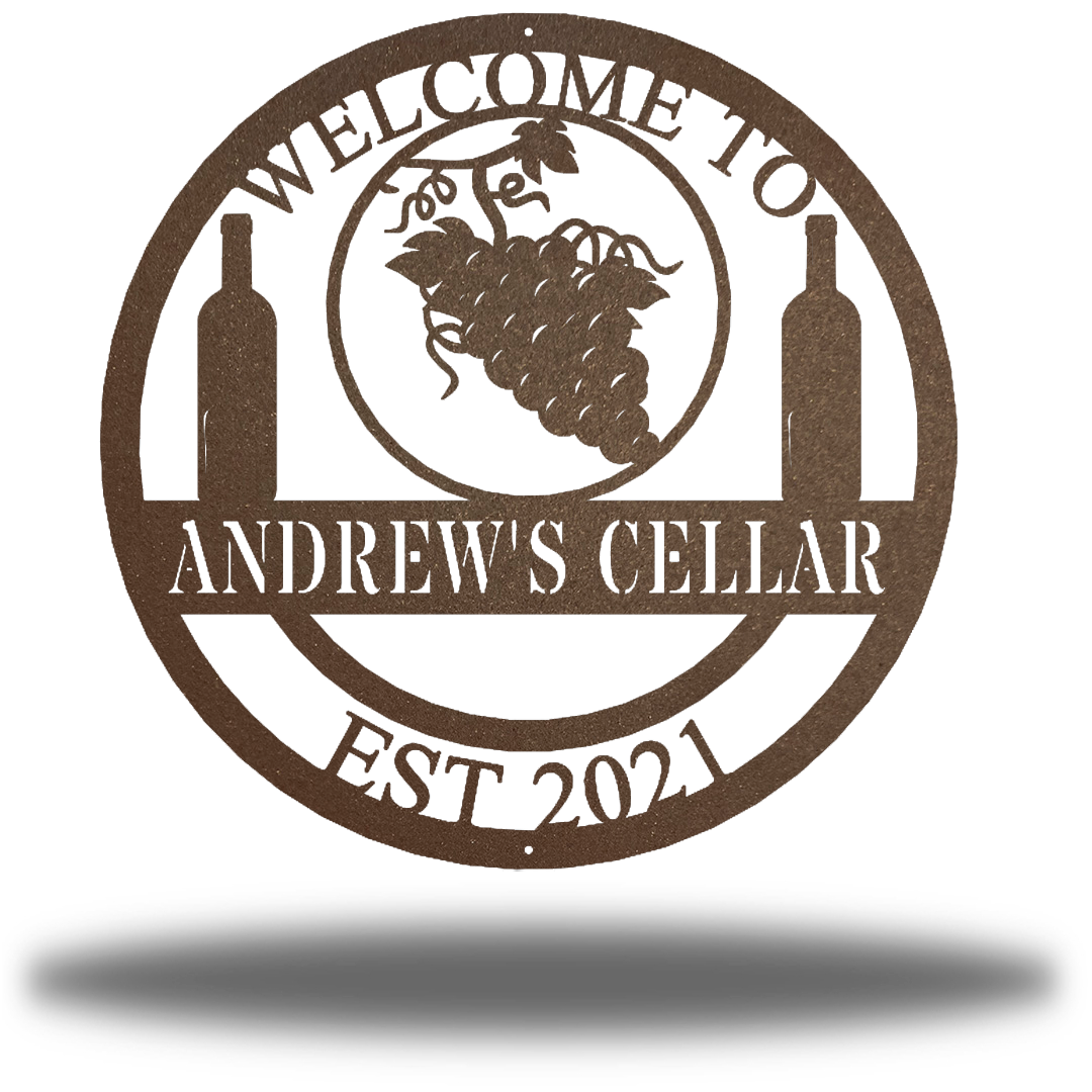 Riverside Designs-Wine Cellar Monogram-Metal Wall Art Décor
