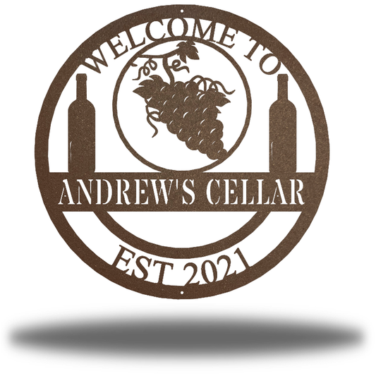 Riverside Designs-Wine Cellar Monogram-Metal Wall Art Décor