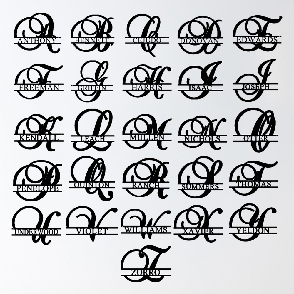 Riverside Designs-Script Split Letter Monogram-Metal Wall Art Décor