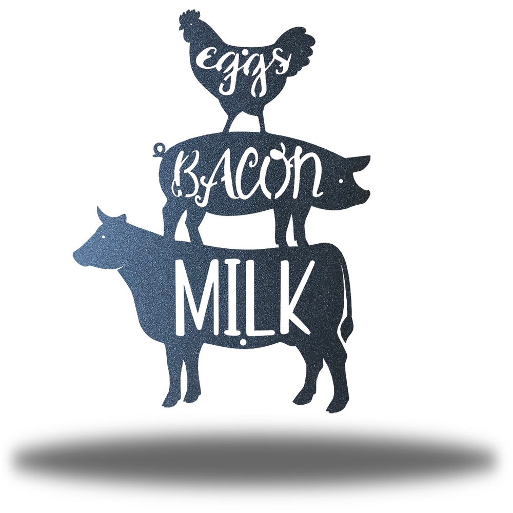 Riverside Designs-Eggs Bacon Milk-Metal Wall Art Décor