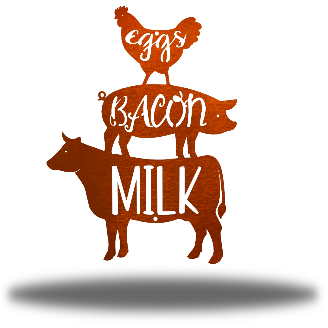 Riverside Designs-Eggs Bacon Milk-Metal Wall Art Décor