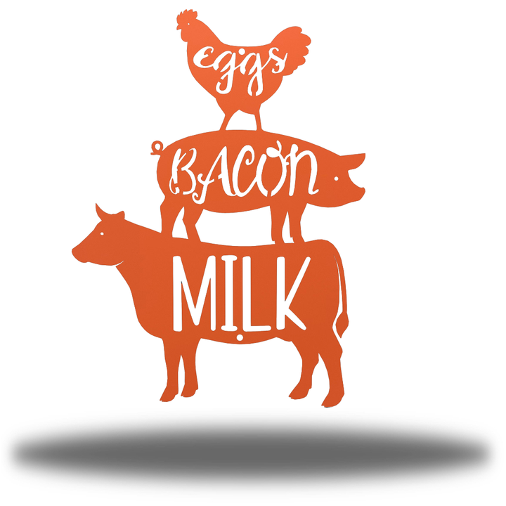 Riverside Designs-Eggs Bacon Milk-Metal Wall Art Décor