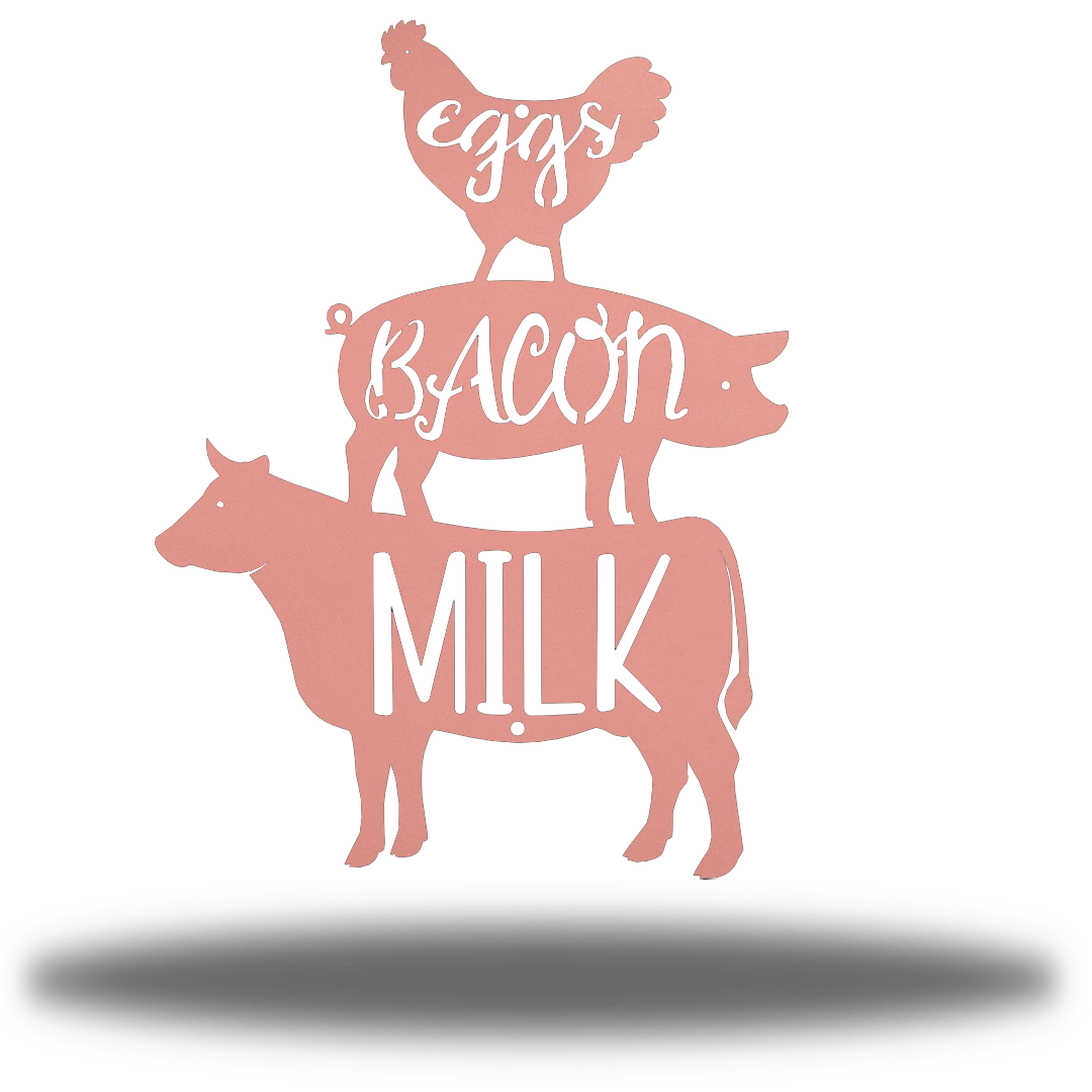 Riverside Designs-Eggs Bacon Milk-Metal Wall Art Décor