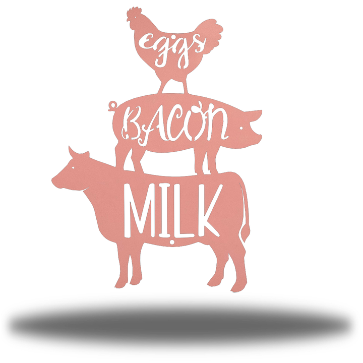 Riverside Designs-Eggs Bacon Milk (CLEARANCE)-Metal Wall Art Décor