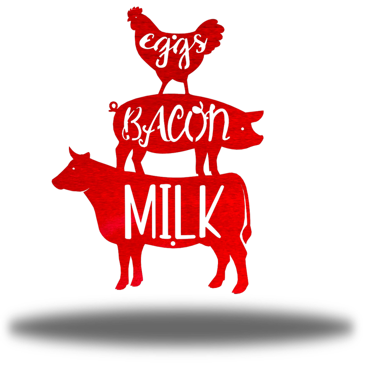 Riverside Designs-Eggs Bacon Milk (CLEARANCE)-Metal Wall Art Décor