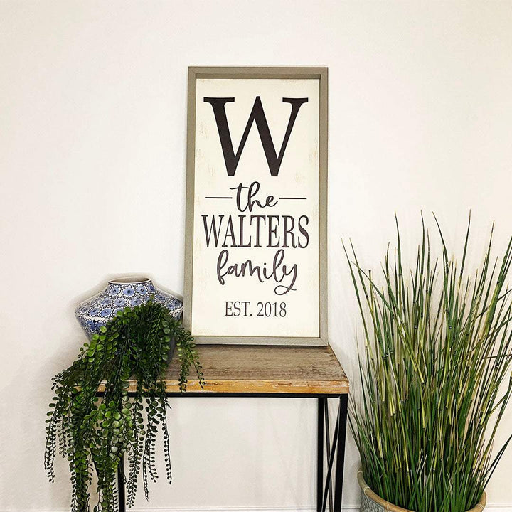 Family Initial Monogram Wood Sign-Riverside Designs-Wood