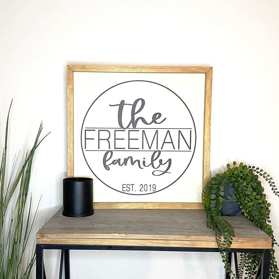 Family Name Monogram Wood Sign-Riverside Designs-Wood