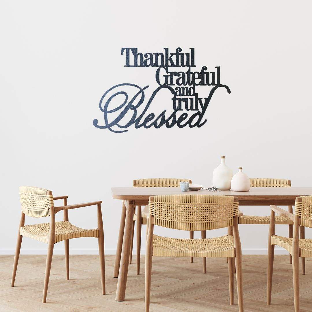 Riverside Designs-Thankful, Grateful & Truly Blessed (CLEARANCE)-Metal Wall Art Décor